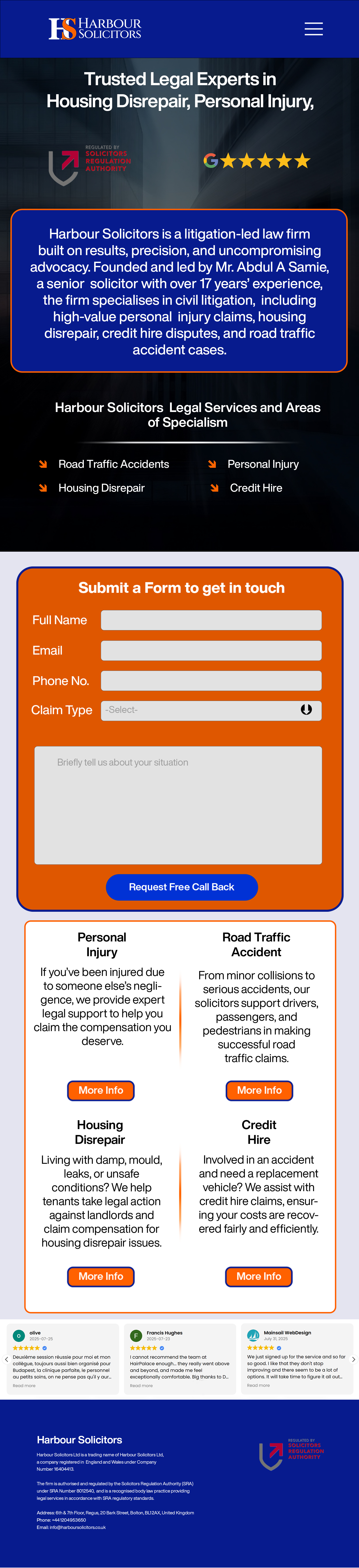 Harbour Solicitors Mobile Hero